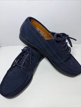 Rancourt & Co Navy Suede Camp Moc Shoes Made in USA Men’s 9.5D Men’s